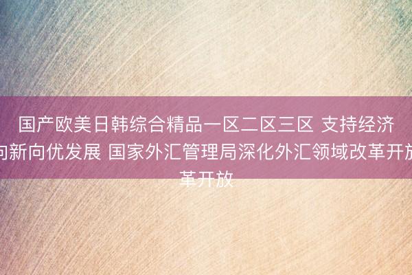 国产欧美日韩综合精品一区二区三区 支持经济向新向优发展 国家外汇管理局深化外汇领域改革开放