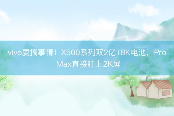 vivo要搞事情！X500系列双2亿+8K电池，Pro Max直接盯上2K屏
