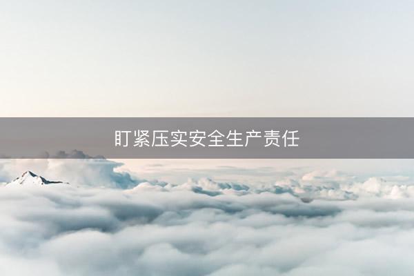 盯紧压实安全生产责任