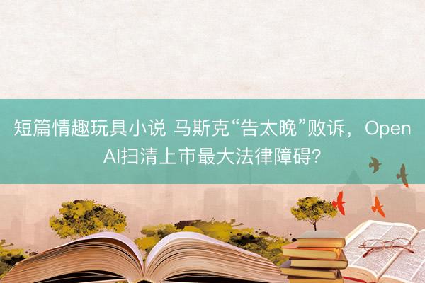 短篇情趣玩具小说 马斯克“告太晚”败诉,OpenAI扫清上市最大法律障碍?