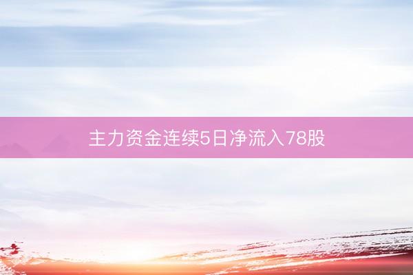 主力资金连续5日净流入78股