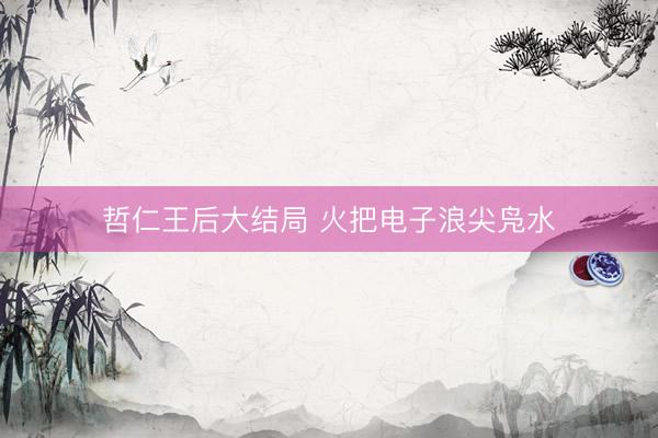 哲仁王后大结局 火把电子浪尖凫水