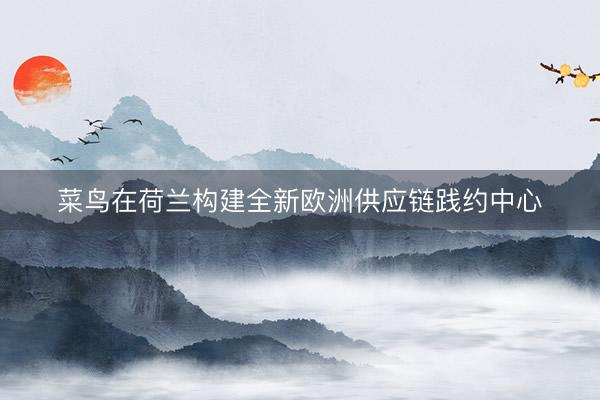 菜鸟在荷兰构建全新欧洲供应链践约中心